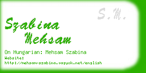 szabina mehsam business card